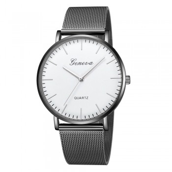 Fashion Casual watches Womens Men GENEVA Womens Classic Quartz Stainless Steel Wrist Watch Bracelet Watches