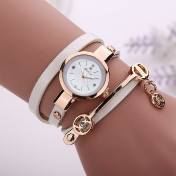 New Duoya Fashion Women Bracelet Watch Gold Quartz Gift Watch Wristwatch Women Dress Leather Casual Bracelet Watches