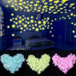 100pcs 3D Stars Glow In The Dark Wall Stickers Luminous Fluorescent Wall Stickers For Kids Baby Room Bedroom Ceiling Home Decor