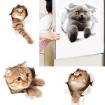 Cartoon Animal 3d Toilet Stickers on The Toilet Seat Cute Cats PVC Wall Sticker Bathroom Refrigerator Door Decor Stickers Decals