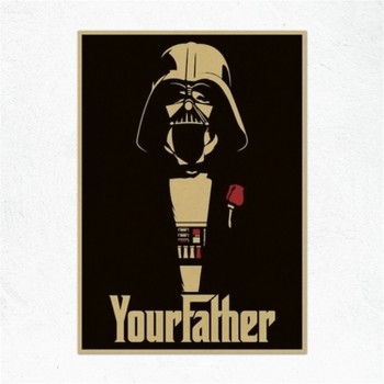 Mixed Order Vintage Classic Movie Star Wars Darth Vader Luke Jedi Poster Cafe Bar Home Decor Retro Kraft Paper Wall Sticker