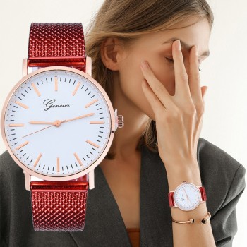 GENEVA Women Classic Quartz Silica Gel Wrist Watch Bracelet Watches Wristwatch Clock Gift luxury Reloj de dama Montre femme #35