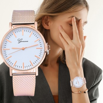 GENEVA Women Classic Quartz Silica Gel Wrist Watch Bracelet Watches Wristwatch Clock Gift luxury Reloj de dama Montre femme #35