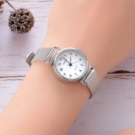 Simple silver watches women blue stainless steel mesh strap fashion casual wild quartz bracelet watch relogio feminino amp;Ff