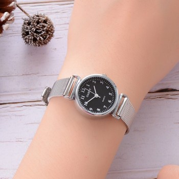 Simple silver watches women blue stainless steel mesh strap fashion casual wild quartz bracelet watch relogio feminino amp;Ff