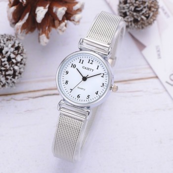 Simple silver watches women blue stainless steel mesh strap fashion casual wild quartz bracelet watch relogio feminino amp;Ff