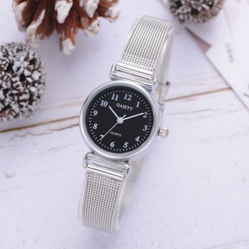 Simple silver watches women blue stainless steel mesh strap fashion casual wild quartz bracelet watch relogio feminino amp;Ff