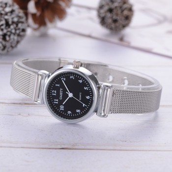 Simple silver watches women blue stainless steel mesh strap fashion casual wild quartz bracelet watch relogio feminino amp;Ff
