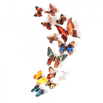 3D PVC Butterfly Wall Stickers Home Decor Butterfly Wall Decals For Kids Room TV Wall Stickers Kitchen Kids Wall Sticker Flower