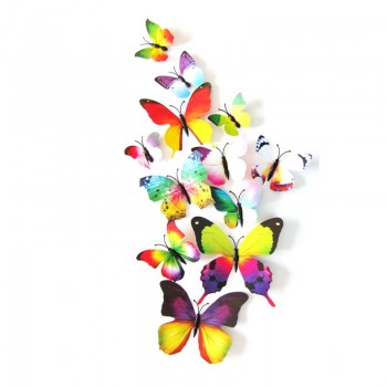 3D PVC Butterfly Wall Stickers Home Decor Butterfly Wall Decals For Kids Room TV Wall Stickers Kitchen Kids Wall Sticker Flower