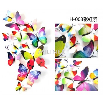 3D PVC Butterfly Wall Stickers Home Decor Butterfly Wall Decals For Kids Room TV Wall Stickers Kitchen Kids Wall Sticker Flower