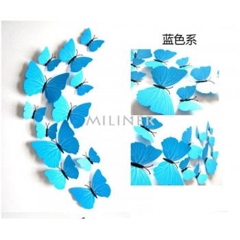 3D PVC Butterfly Wall Stickers Home Decor Butterfly Wall Decals For Kids Room TV Wall Stickers Kitchen Kids Wall Sticker Flower