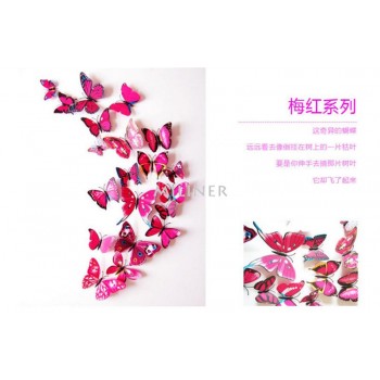3D PVC Butterfly Wall Stickers Home Decor Butterfly Wall Decals For Kids Room TV Wall Stickers Kitchen Kids Wall Sticker Flower