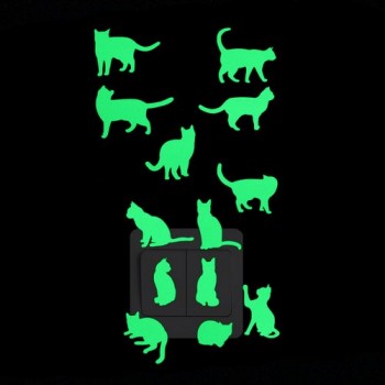 Cartoon Luminous Switch Sticker Glow in the Dark Wall Stickers Home Decor Kids Room Decoration Sticker Decal Cat Fairy Moon Star