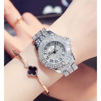 New Luxury Rhinestone Bracelet Watch Women Diamond Fashion Ladies Dress Watch Brand Stainless Steel Crystal Wristwatch Clock