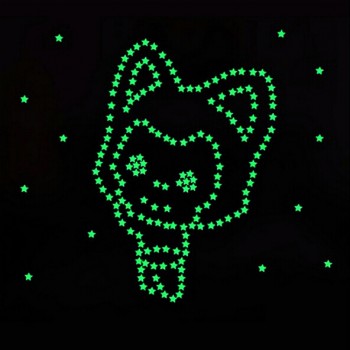 100pcs 3D Stars Glow In Dark Luminous Fluorescent Plastic Wall Sticker Home Decor Decal Wallpaper Decorative Special Festivel