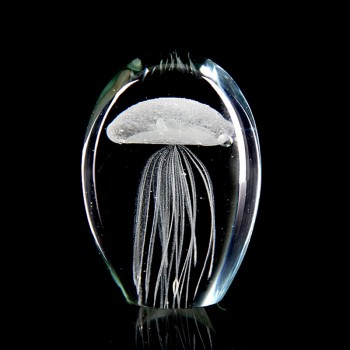 Colored Handmade Glow Glass Jellyfish Paperweight Aquarium Crystal Figurines Home Decoration