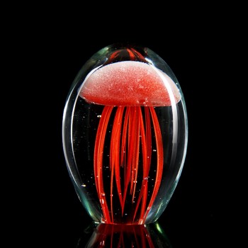 Colored Handmade Glow Glass Jellyfish Paperweight Aquarium Crystal Figurines Home Decoration