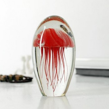Colored Handmade Glow Glass Jellyfish Paperweight Aquarium Crystal Figurines Home Decoration