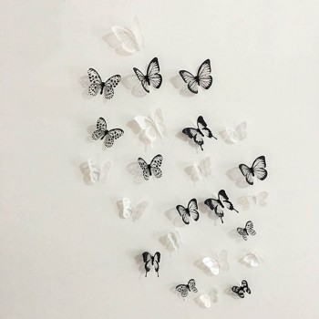 Hot Sale 12pcs PVC 3d Butterfly wall decor cute Butterflies wall stickers art Decals home Decoration room wall art  DC112