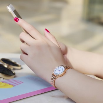 KIMIO Women Bracelet Watches Luxury Fine Stainless Steel Ladies Watch Rose Gold Color Dress Wristwatch Gift With Box
