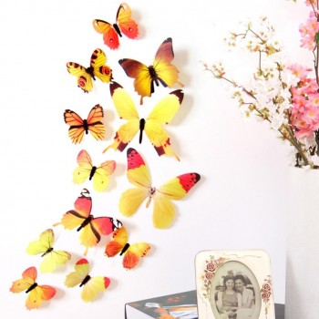 ISHOWTIENDA 12pcs Decal Wall Stickers Home Decorations 3D Butterfly Rainbow  Fridge Magnet 2018 Dropshipping Product