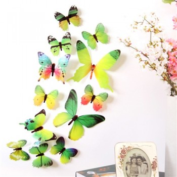 ISHOWTIENDA 12pcs Decal Wall Stickers Home Decorations 3D Butterfly Rainbow  Fridge Magnet 2018 Dropshipping Product