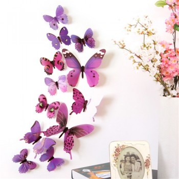 ISHOWTIENDA 12pcs Decal Wall Stickers Home Decorations 3D Butterfly Rainbow  Fridge Magnet 2018 Dropshipping Product