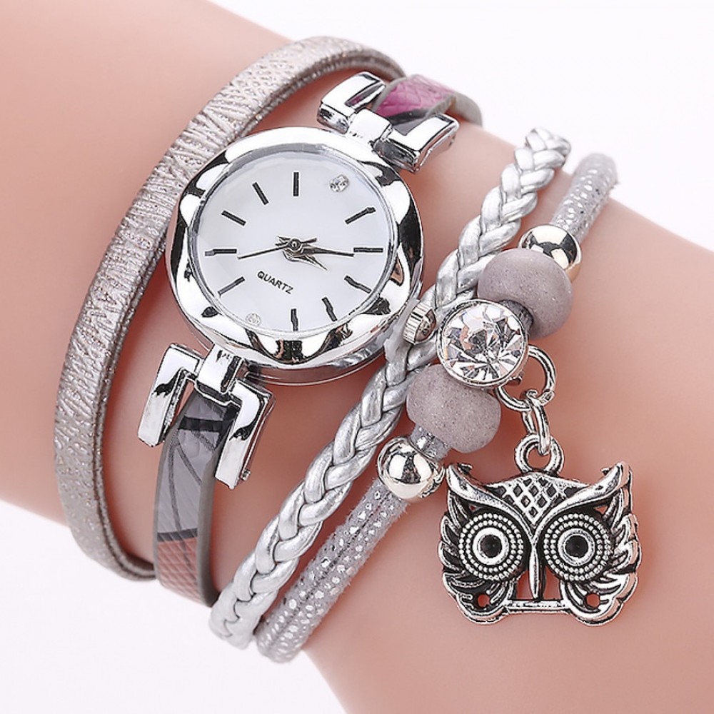 New Fashion Women Girls watches Analog Quartz Owl Pendant Ladies Dress Bracelet Watches Relogio Feminino Casual Bayan Kol A40