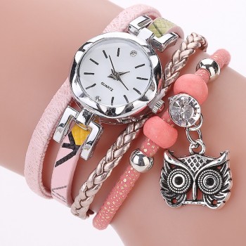 New Fashion Women Girls watches Analog Quartz Owl Pendant Ladies Dress Bracelet Watches Relogio Feminino Casual Bayan Kol A40