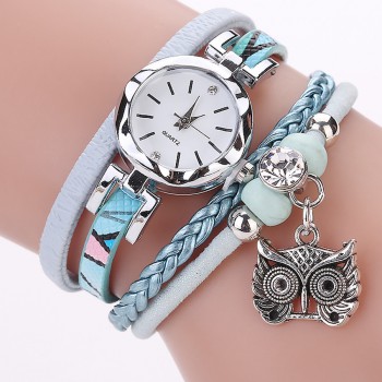 New Fashion Women Girls watches Analog Quartz Owl Pendant Ladies Dress Bracelet Watches Relogio Feminino Casual Bayan Kol A40