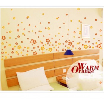 108 small flowers+6 butterflies Colorful Wall Stickers Beautiful Fridge Stickers Wardrobe Toilet Bathroom Decoration PVC Wall
