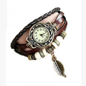 2018 New Top PU Leather Bracelet Watch Women Charm Leaf Butterfly Ethnic Geneva Style Urban Girl Fashion Dama #YL5