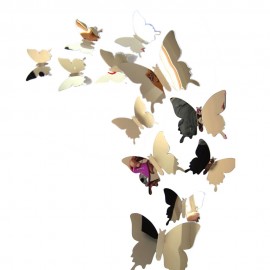 Wall Stickers Decal Butterflies 3D Mirror Wall Art Home Decors