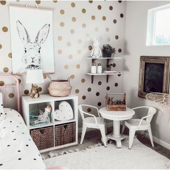 Gold Polka Dots Kids Room Baby Room Wall Stickers Children Home Decor  Nursery Wall Decals Wall Stickers For Kids Room Wallpaper