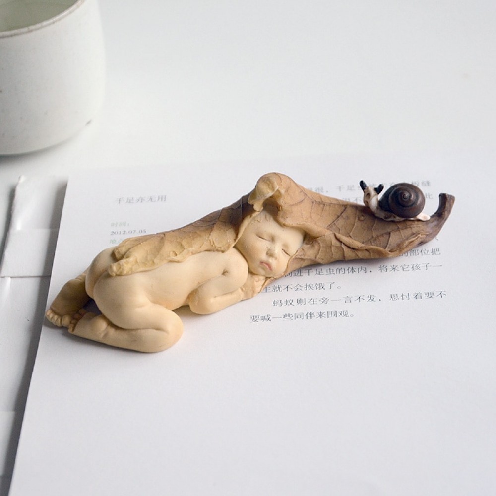 I like sleeping cute elf Mini Doll bedroom decor Home Furnishing resin decoration garden lovers Fairy figurines
