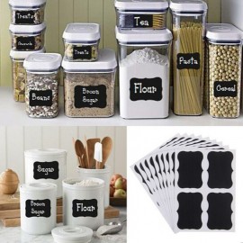 NAI YUE 36pcs Fancy Black Board Kitchen Jam Jar Label Labels Stickers. 5cm x 3.5cm Decor Chalkboard