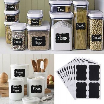 NAI YUE 36pcs Fancy Black Board Kitchen Jam Jar Label Labels Stickers. 5cm x 3.5cm Decor Chalkboard