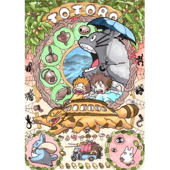 Miyazaki Hayao Collection Posters Anime Wall Stickers Home Decoration Totoro Spirited Away White Paper Prints CA6