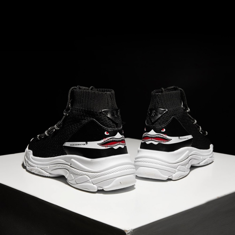 2018 Unisex Platform Sneakers Breathable Walking Shoes Women Men Sport Shoes 5 Cm Thick Sole Sock Platform Ladies Walking Shoes