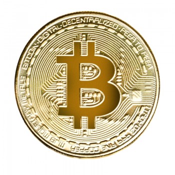 Gold Plated Physical Bitcoins Casascius Bit Coin BTC With Case Gift Physical Metal Antique Imitation BTC Coin Art Collection 1pc