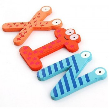 Wooden Fridge Magnet 26 Alphabet Intelligence Development Toy Kids Children Magnetic Sticker Classroom Office Whiteboard Gadget