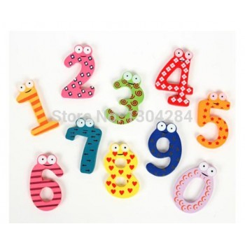 Hotsale 10 Wooden Number 0-9 Lovely Fridge Magnets Toy Set for Kids Children New A1813 rQfw