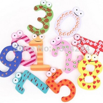 Hotsale 10 Wooden Number 0-9 Lovely Fridge Magnets Toy Set for Kids Children New A1813 rQfw