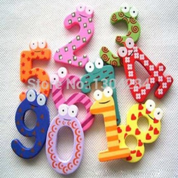 Hotsale 10 Wooden Number 0-9 Lovely Fridge Magnets Toy Set for Kids Children New A1813 rQfw