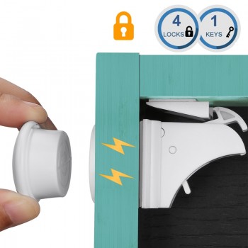 10Locks 2 keys Baby Safety Magnetic Locks Set Child Kids Protection Cabinet Door Drawer Locker Security Cupboard Childproof Lock