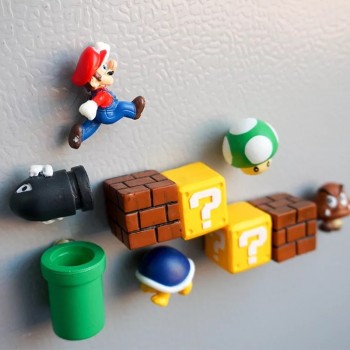 10pcs 3D Super Mario Bros. Fridge Magnets Refrigerator Message Sticker Funny Girls Boys Kids Children Student Toys Birthday Gift