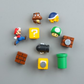 10pcs 3D Super Mario Bros. Fridge Magnets Refrigerator Message Sticker Funny Girls Boys Kids Children Student Toys Birthday Gift