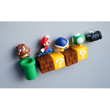 10pcs 3D Super Mario Bros. Fridge Magnets Refrigerator Message Sticker Funny Girls Boys Kids Children Student Toys Birthday Gift