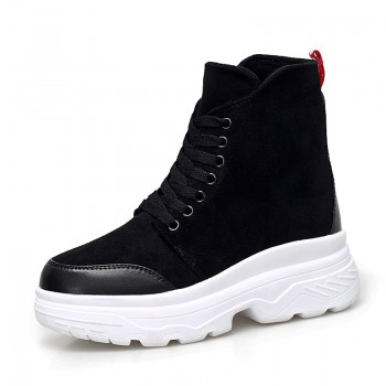 ONLYMONKEY Women Outdoor Walking Shoes High Top Women Sneaker Thick Cole Height Increasing Women Sport Shoes